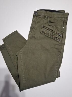 torrid Olive Skinny Jeans with Zip Pocket Detail